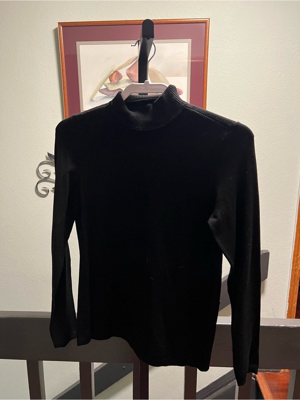 Chico's Black Ribbed Mock Neck Sweater #288
